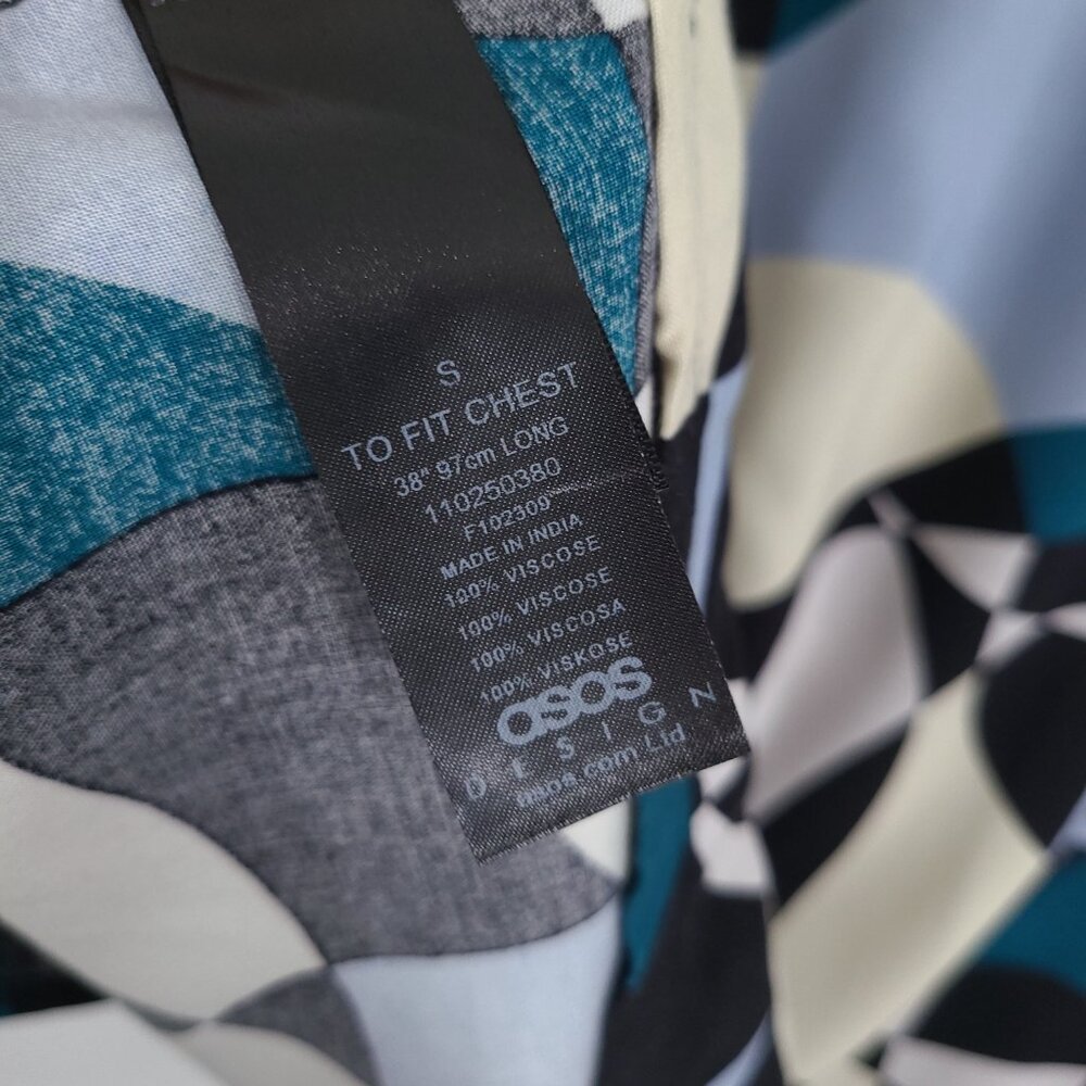 Asos Abstract Pattern Button Down Shirt - Small T… - image 6